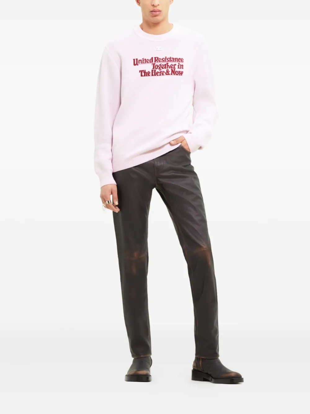 Courrèges Wollen trui met jacquard - Roze