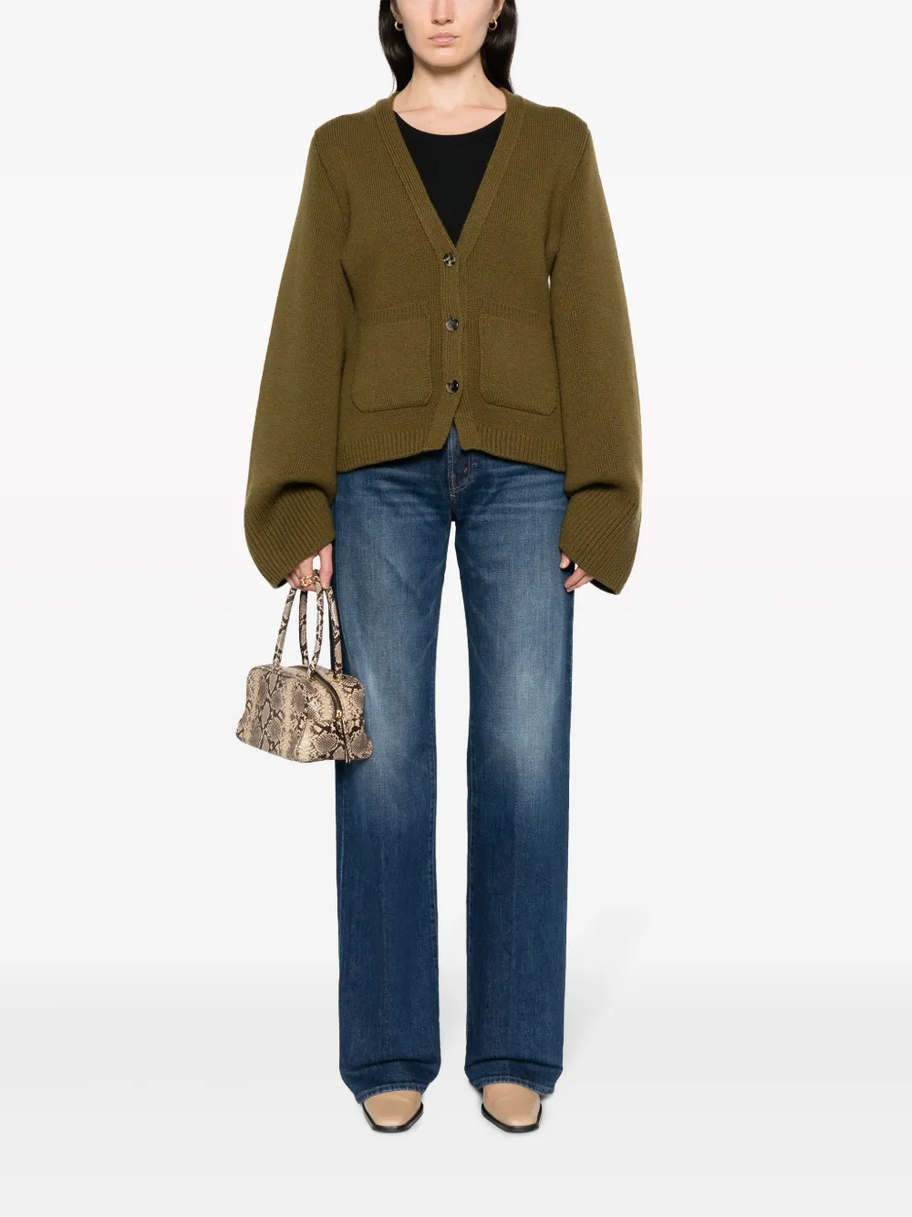 MOTHER The Lasso Heel high-rise wide-leg jeans - Blauw