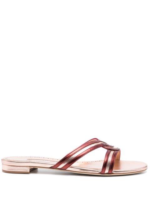 Manolo Blahnik Gasachan leather slides Women