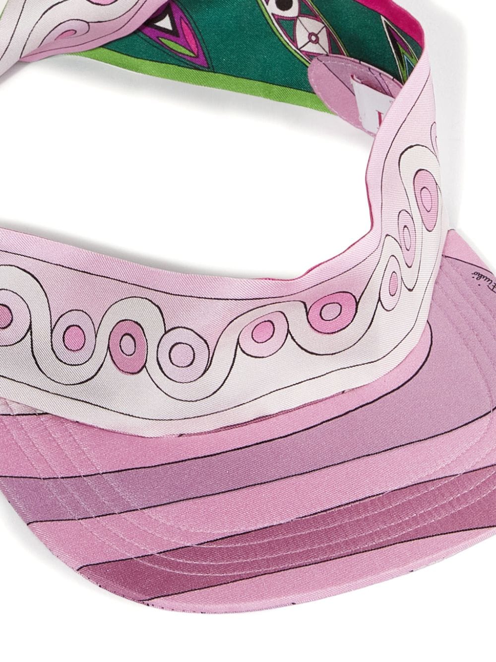 Shop Pucci Abstract-print Silk Visor Hat In Pink