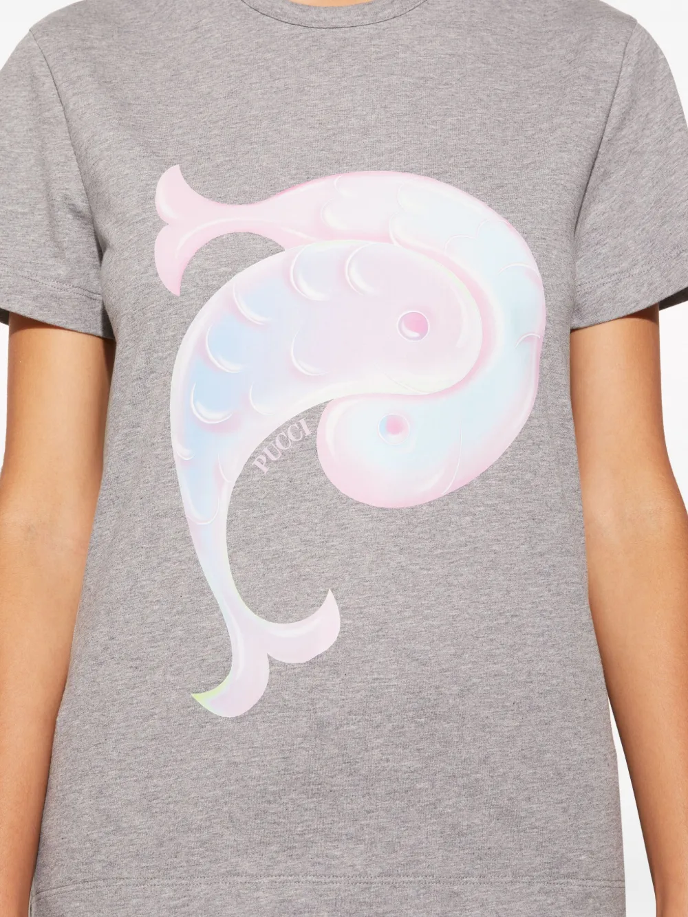 PUCCI T-shirt met logoprint Grijs