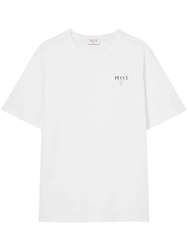 Tシャツ・カットソー Emilio Pucci T-shirt with logo Cotton T-Shirt – PUCCI Online Store