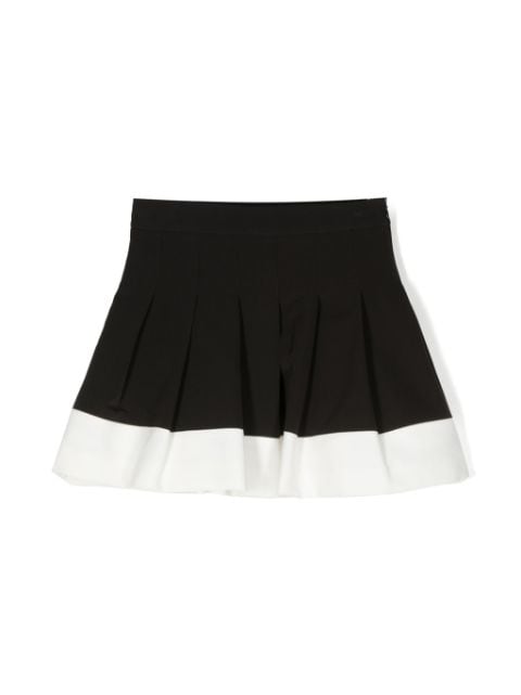 Mi Mi Sol two-tone ruffled miniskirt