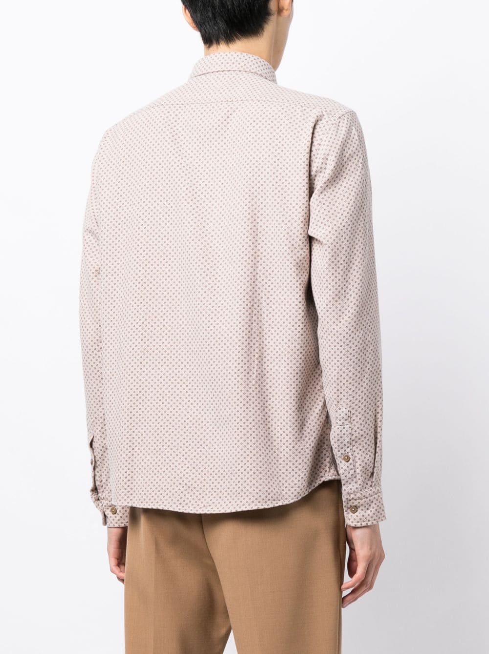 Shop Hugo Boss Micro-dot Cotton Shirt In Brown