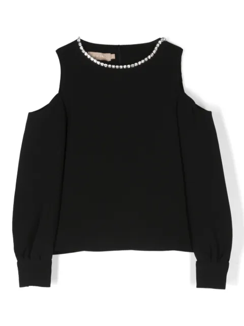 ELIE SAAB JUNIOR crystal-embellished cut-out sweatshirt