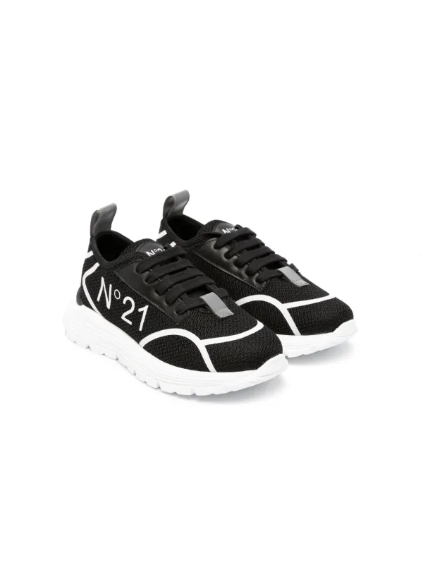 N 21 Kids logo print Panelled Sneakers Farfetch