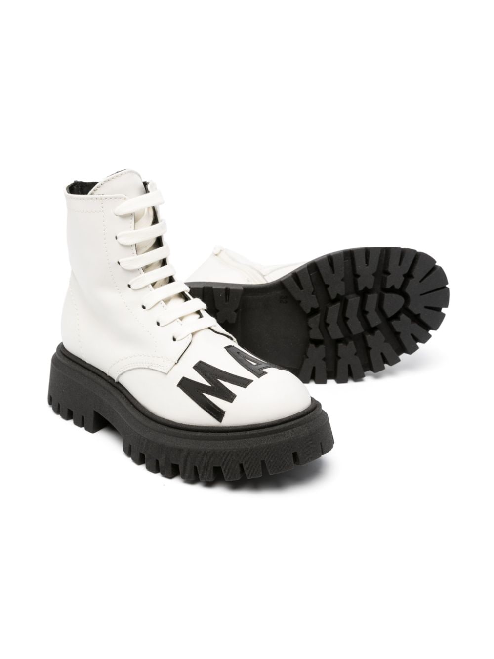 Shop Marni Logo-appliqué Chunky Boots In White