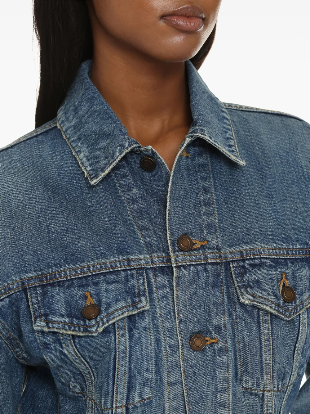Saint Laurent 1980s denim jack Blauw