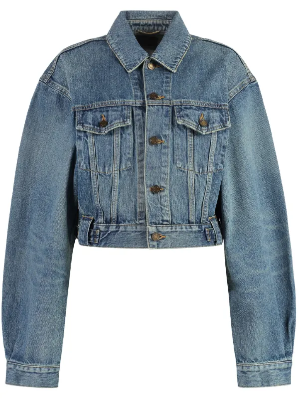 【Saint Laurent】80's デニムジャケット DarkBlueBlack 直営店 80's Jacket in Dark Blue Black Denim | Saint Laurent | YSL US
