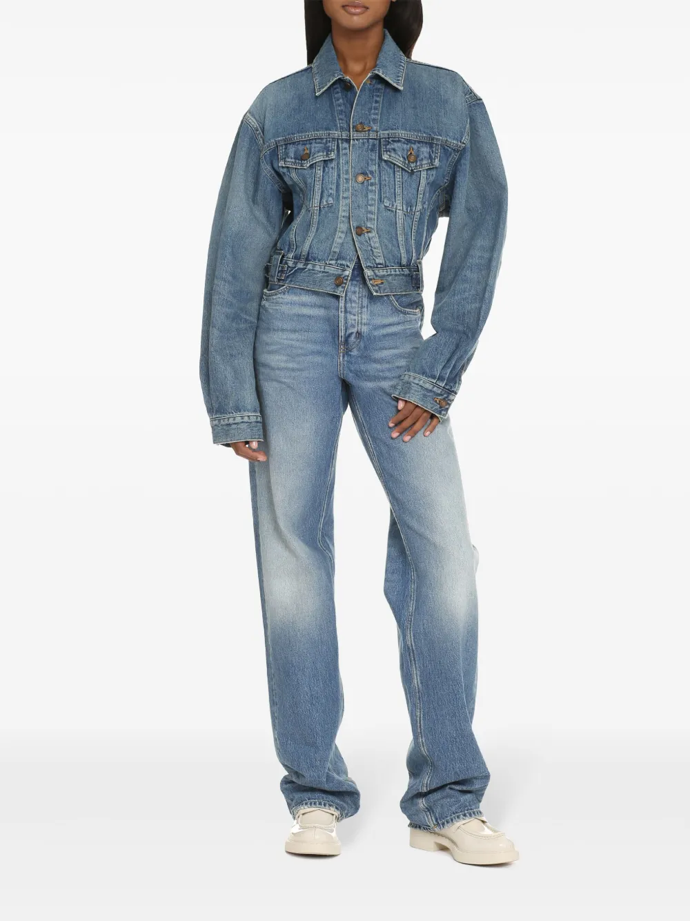 Saint Laurent 1980s denim jack Blauw