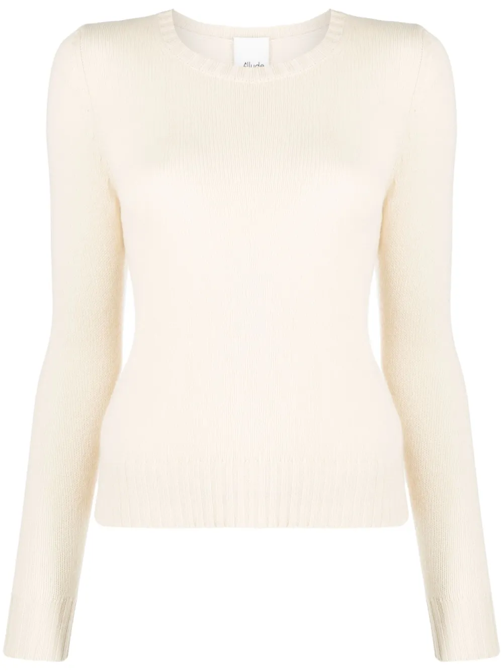 Allude Round-neck Cashmere Top In Neutrals