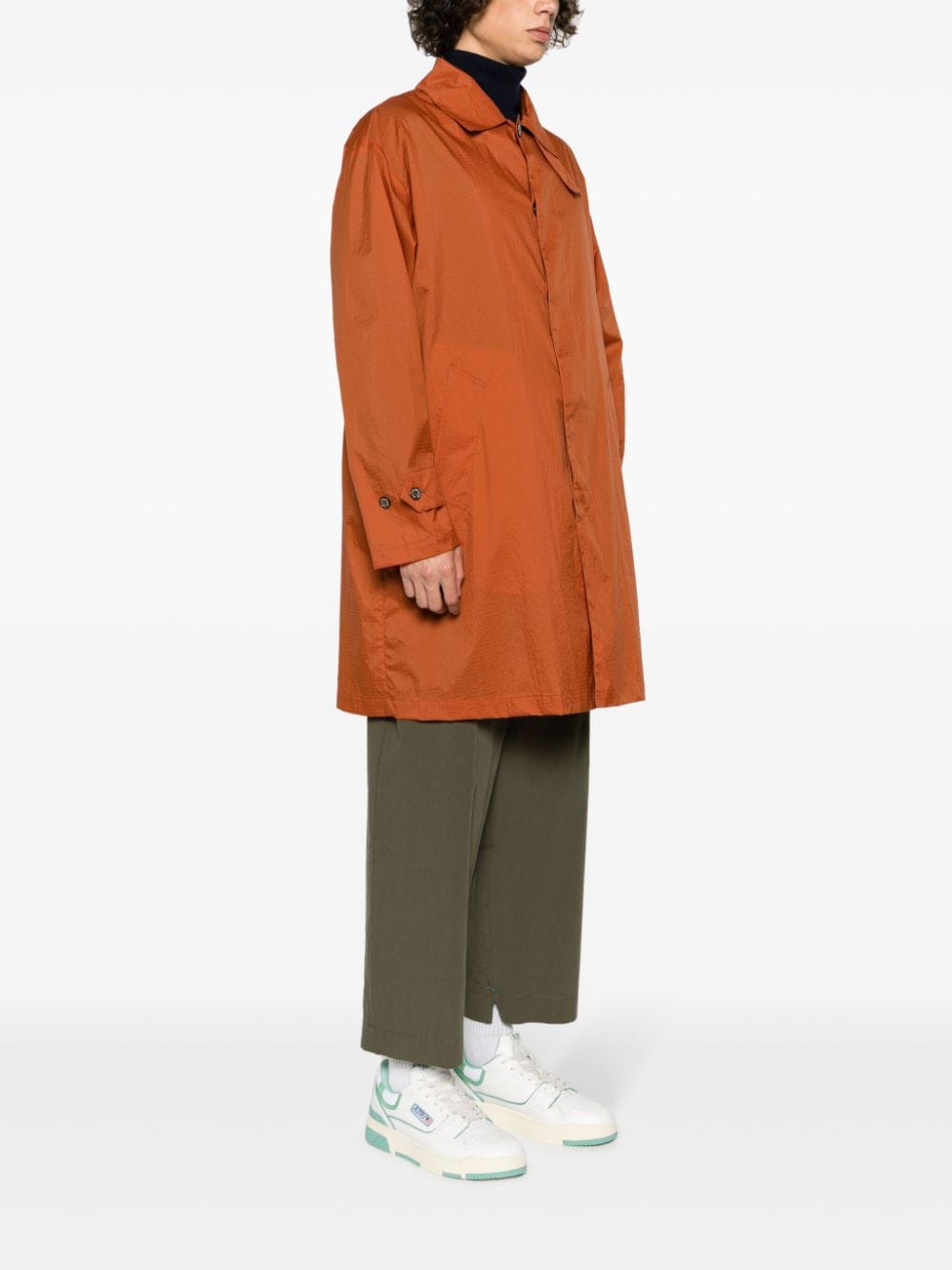 Shop Mackintosh Soho Ripstop-texture Raincoat In Orange
