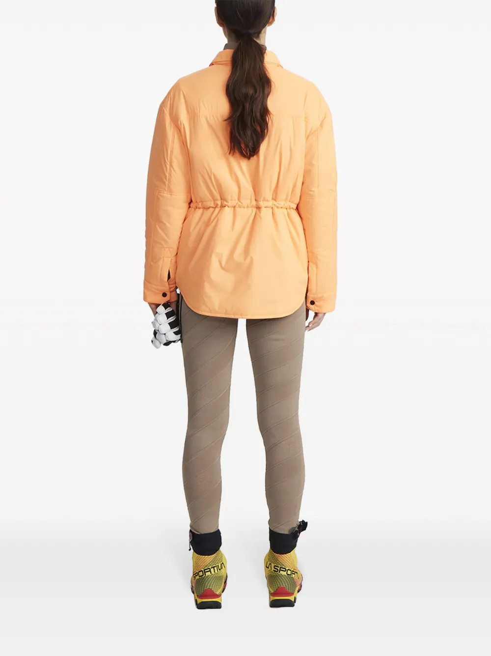 Shop Aztech Mountain Pillow Puffer Shirt Jacket In Orange