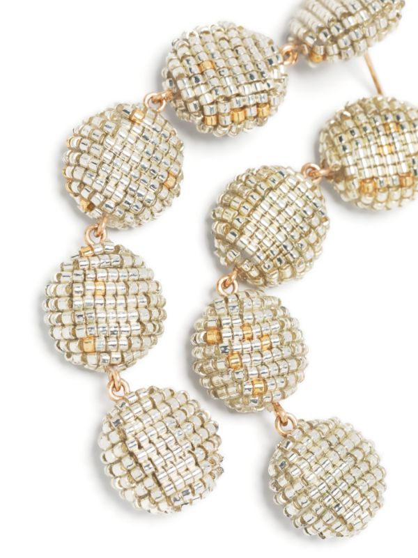 White beaded hot sale drop earrings