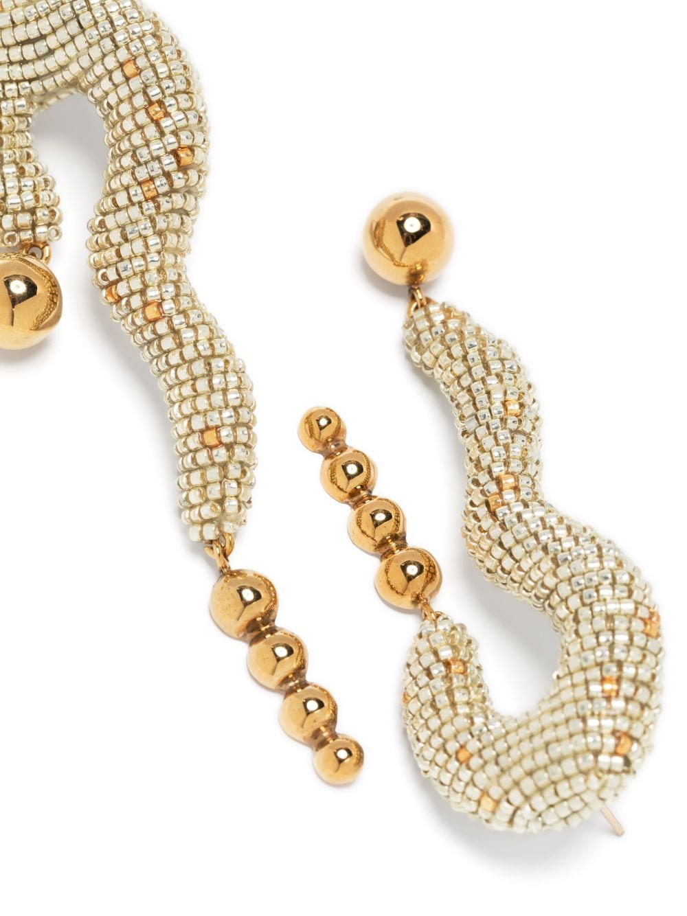 Shop Susana Vega Sunset 24kt Gold-plated Beaded Earrings In Silver