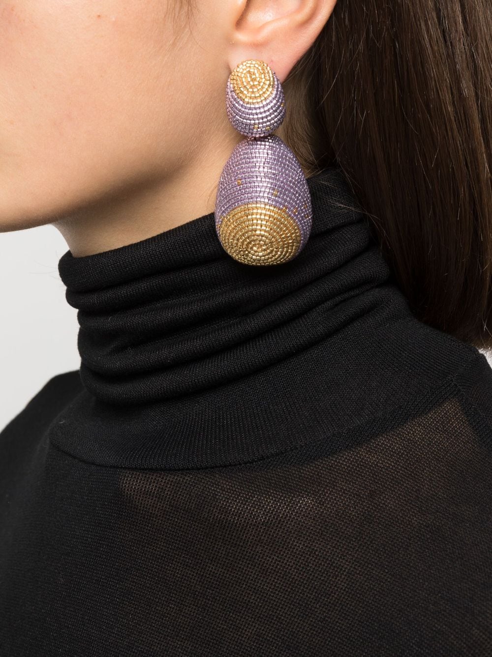 Shop Susana Vega Che Che Beaded Earrings In Purple