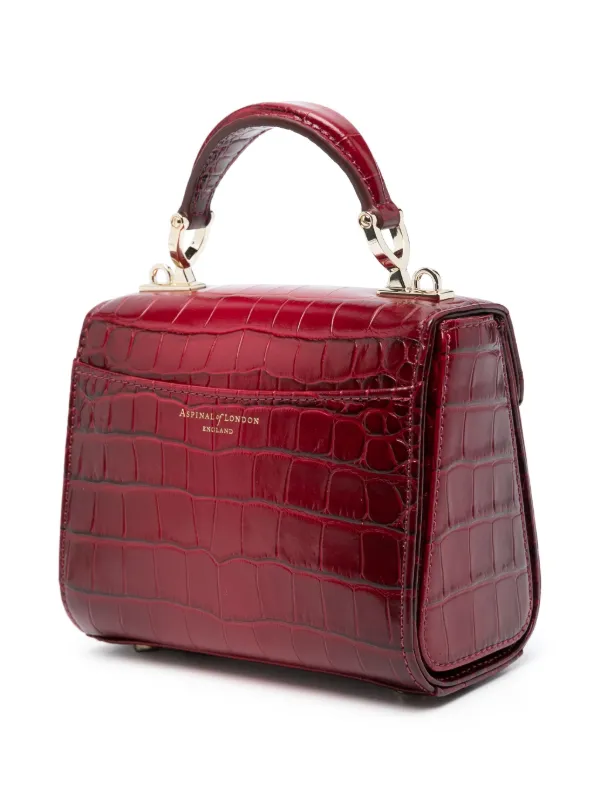 【ASPINAL OF LONDON】Mini Mayfair Bag レザー 2WAY Mini Bag: Black Patent Croc Mini Mayfair® | Aspinal of London
