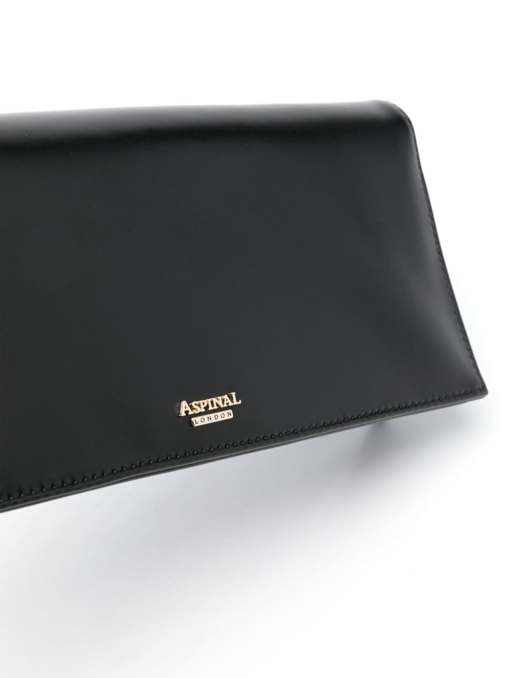 Shop Aspinal Of London Ava Leather Clutch Bag In Black