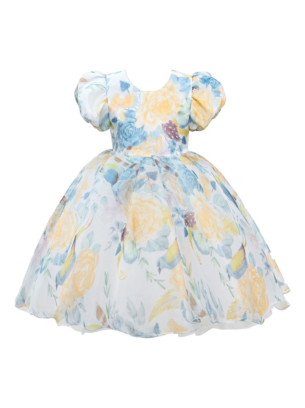 Tulleen Kids' Chablis Floral-print Dress In Blue