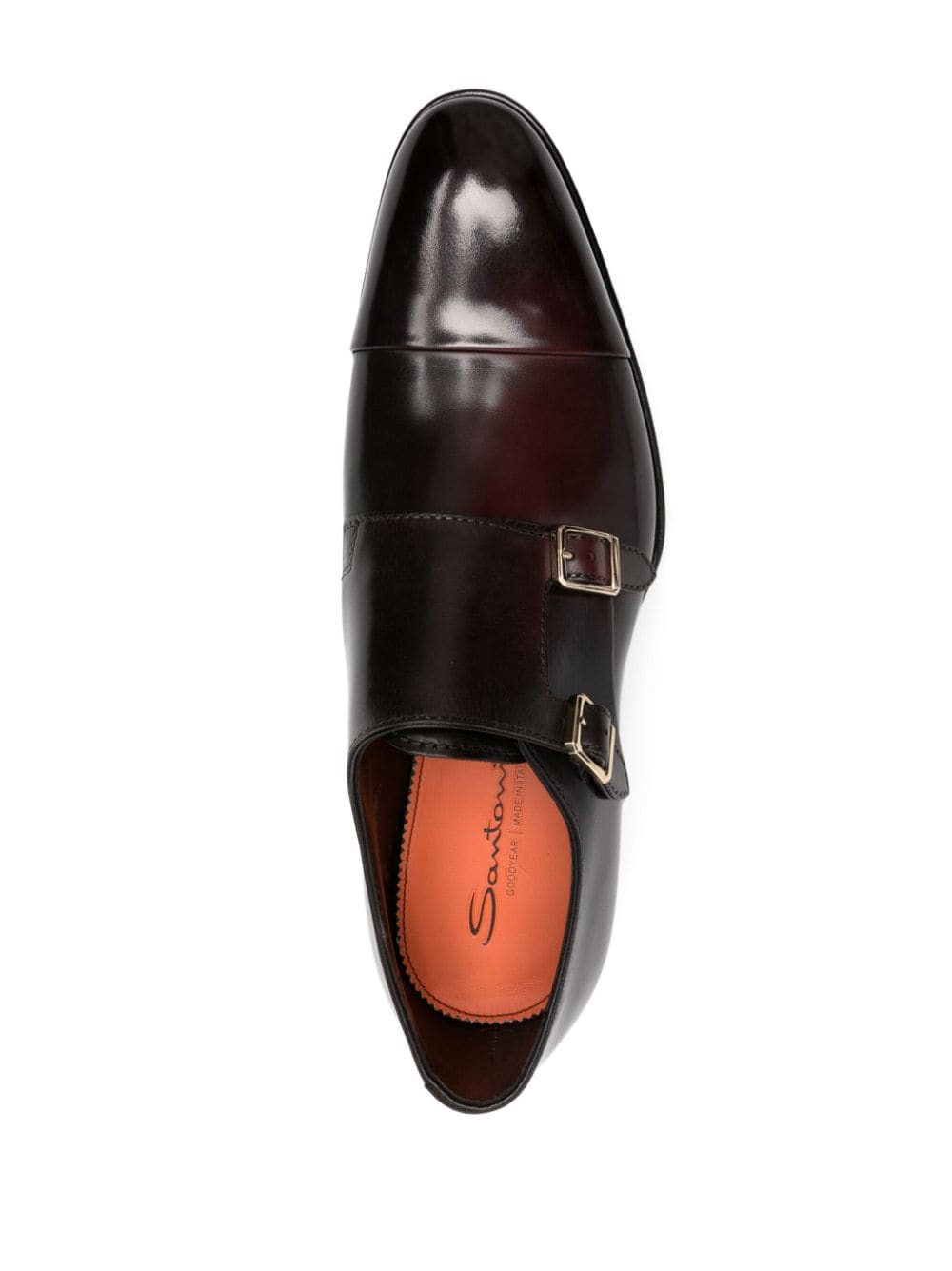 Shop Santoni Double-buckle Leather Loafers In Red