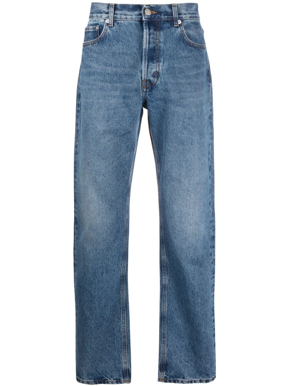 Shop Séfr Straight-leg Cotton Jeans In Blue