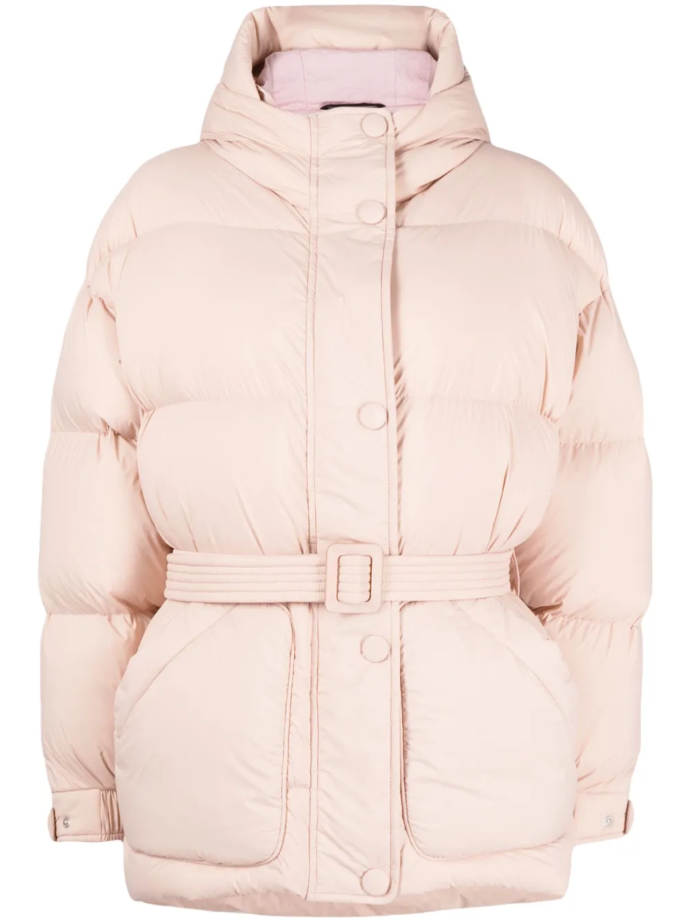 Ienki Ienki Michlin Quilted Polished Shell Hooded Down Jacket In Pink