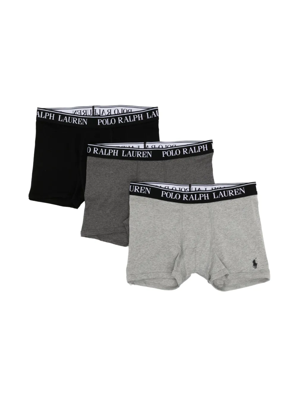 POLO RALPH LAUREN KIDS Drie boxershorts met patroon Zwart