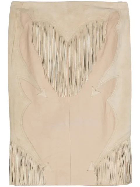 Versace Pre-Owned 2000s fringe-detail panelled skirt 