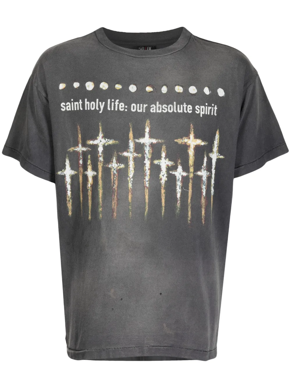 Saint Mxxxxxx God Cotton T-shirt In Black