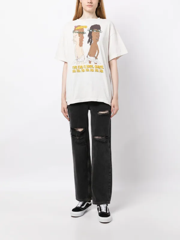 SAINT MXXXXXX graphic-print Cotton T-shirt | White | FARFETCH