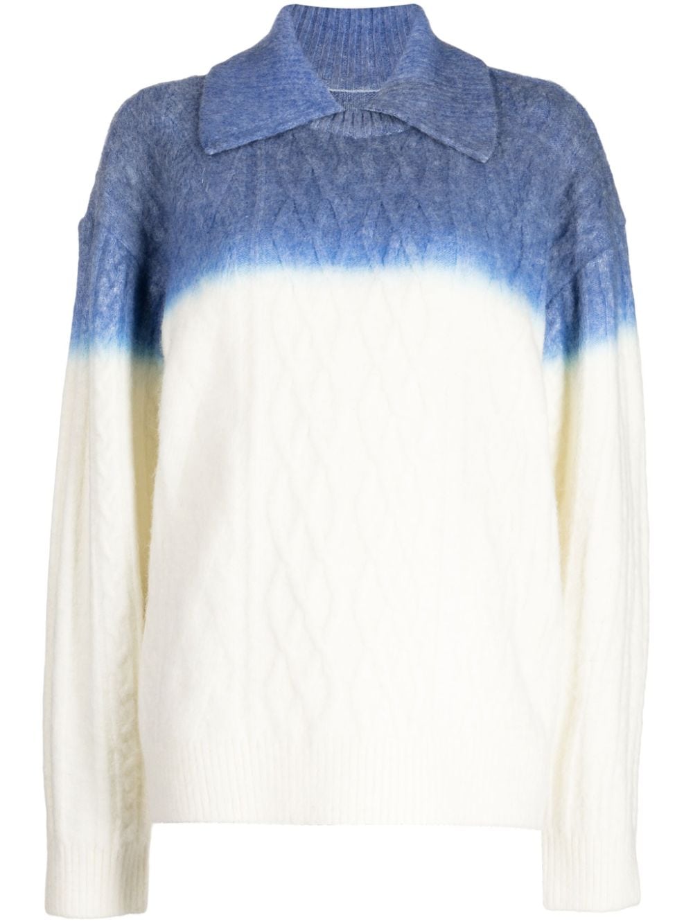Ader Error Rowy Garment-dyed Knitted Jumper In Blue