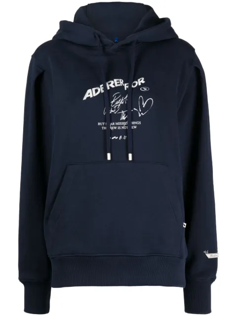 Ader Error logo-embroidered cotton hoodie