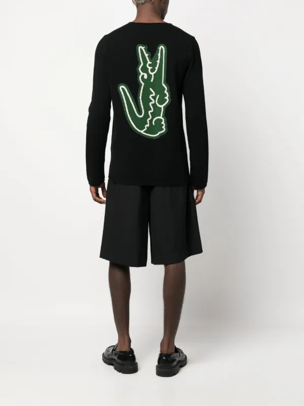 Comme Des Garçons Shirt Suéter x Lacoste De Tricô Intarsia | Preto