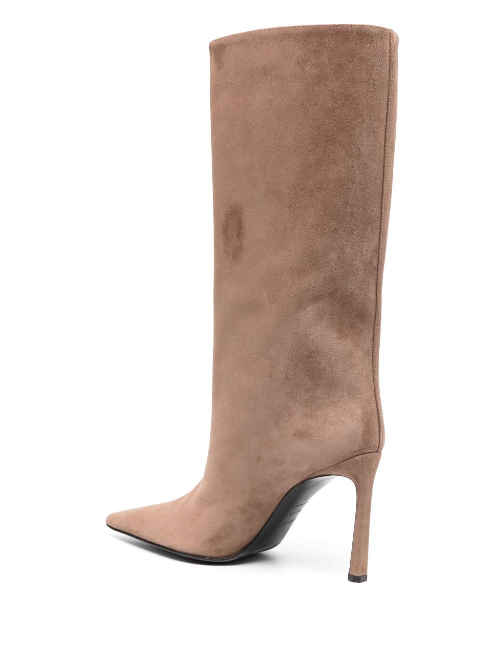 Shop Sergio Rossi Liya 90mm Suede Boots In Brown