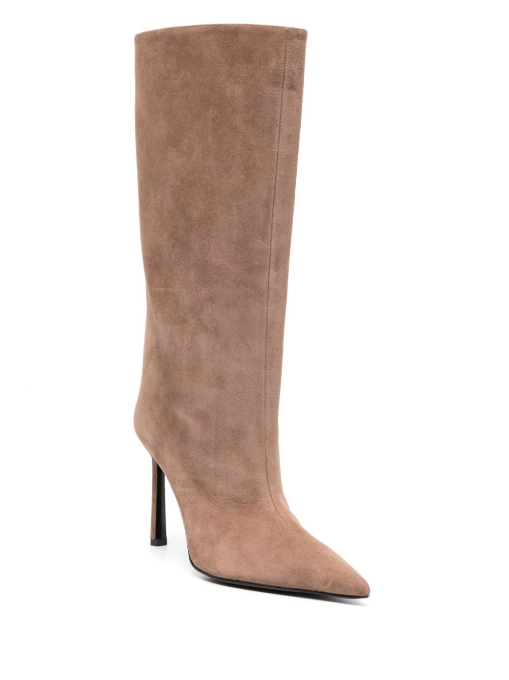 Shop Sergio Rossi Liya 90mm Suede Boots In Brown