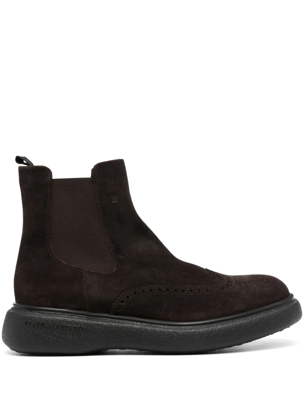 Fratelli Rossetti Perforated Suede Chelsea Boots In Braun