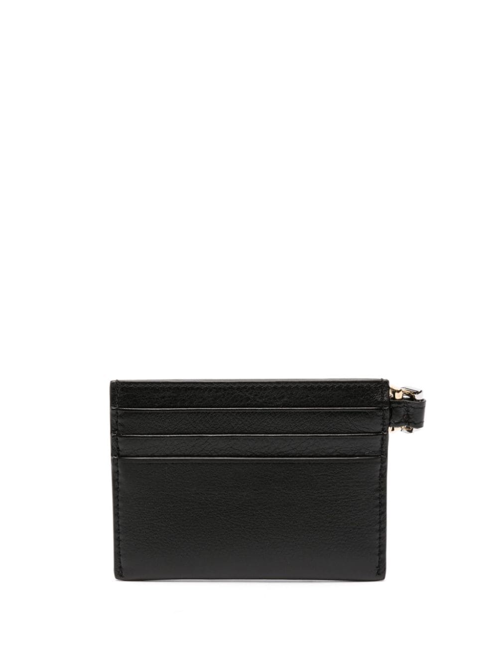 Shop Givenchy Voyou Logo-debossed Leather Cardholder In Schwarz