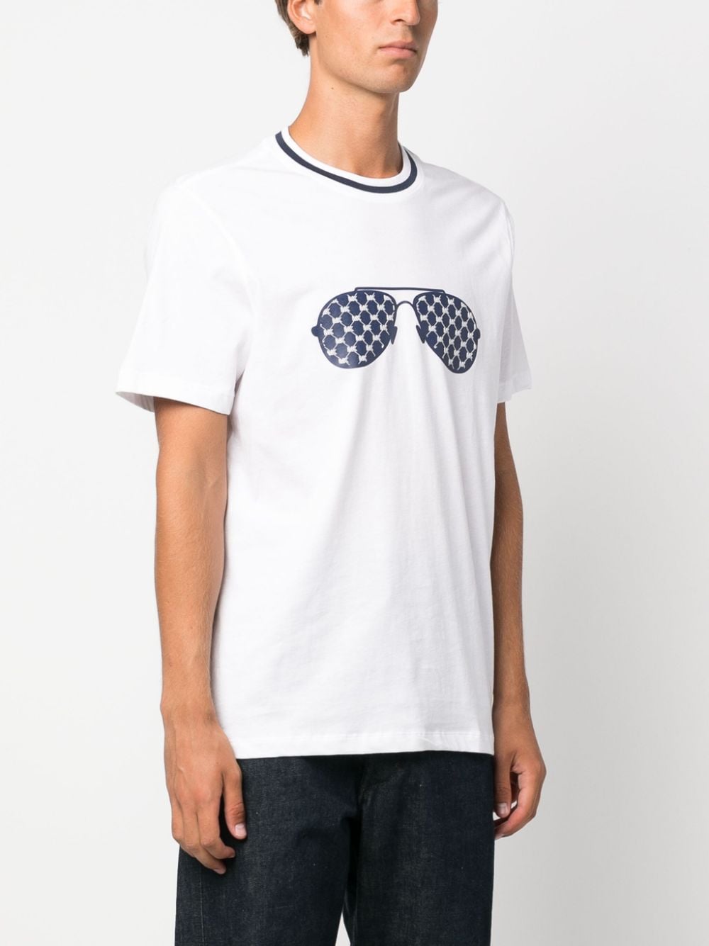 Shop Michael Kors Monogram-sunglasses Print T-shirt In White