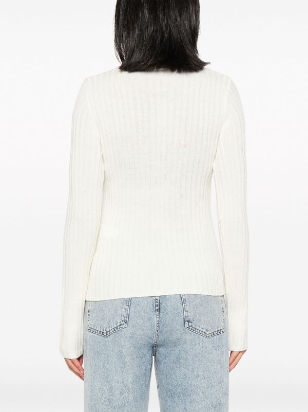 LIU JO embellished-button ribbed-knit Jumper - Farfetch