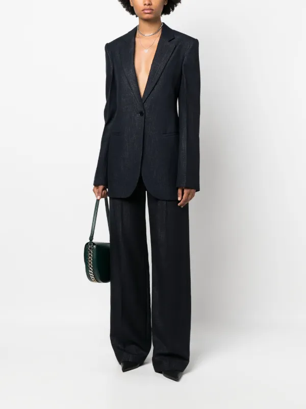 Stella McCartney high-waist Straight Trousers | Blue | FARFETCH