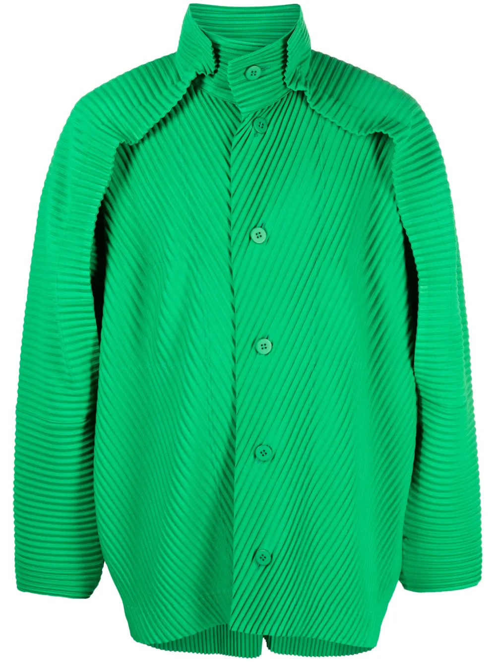 Homme Plissé Issey Miyake Geplooid overhemd Groen