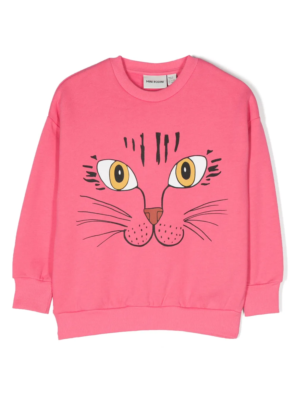 Mini Rodini graphic-print organic-cotton sweatshirt | Pink | Image 1