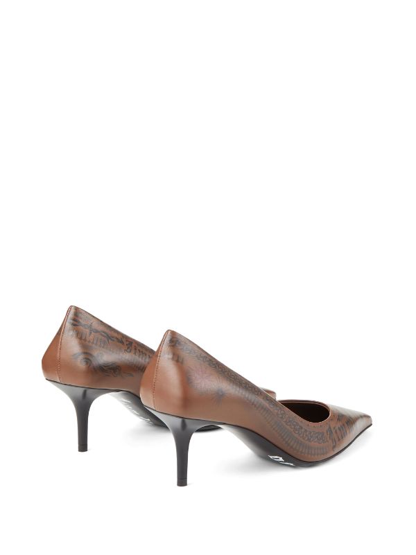 Brown leather hotsell kitten heels