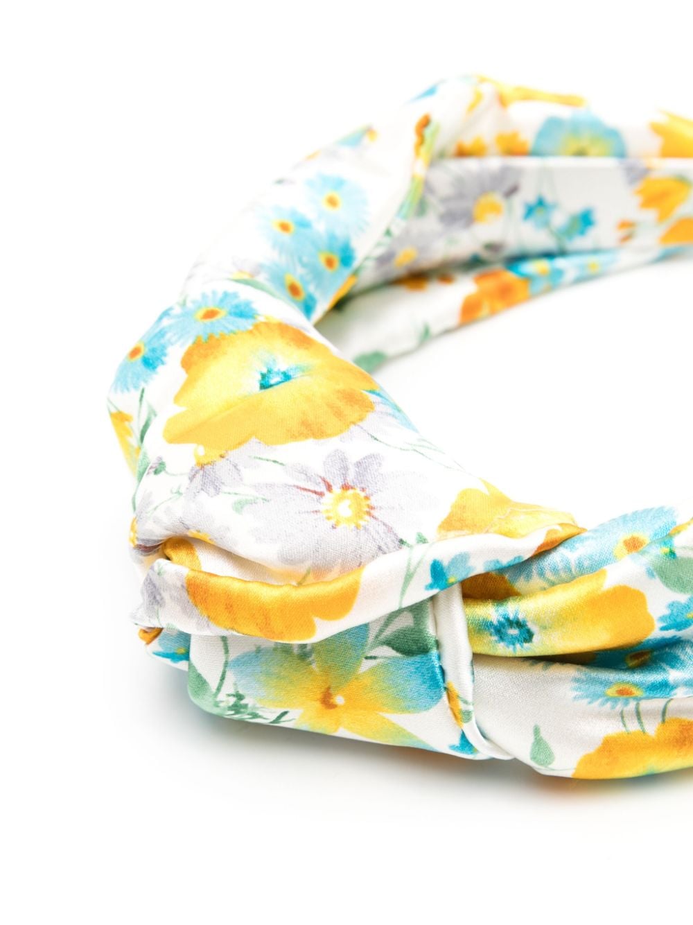 Shop Sarah Chofakian Floral-print Knot Headband In Multicolour