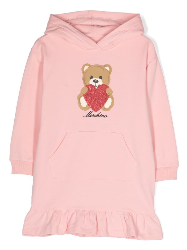 Moschino Kids Teddy Bear print Hooded Dress Farfetch