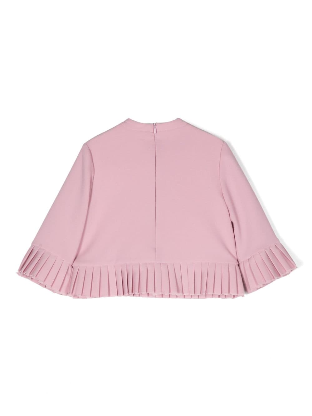 Mi Mi Sol pleated-edge cotton blouse - Roze