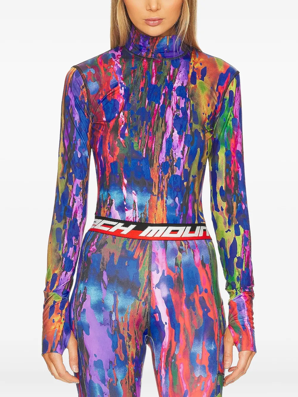 Aztech Mountain Abstract-print Mock-neck Top In Multi
