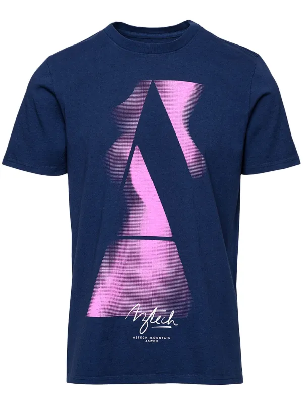 Aztech Mountain Altitude Logo-print Cotton T-shirt in Blue