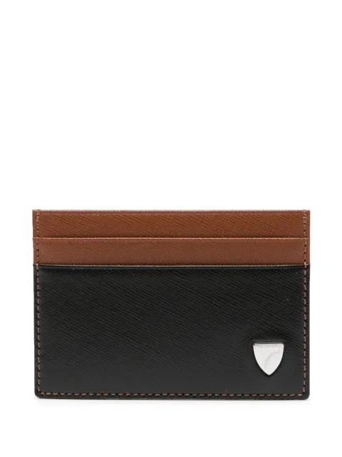Aspinal Of London logo-plaque leather cardholder