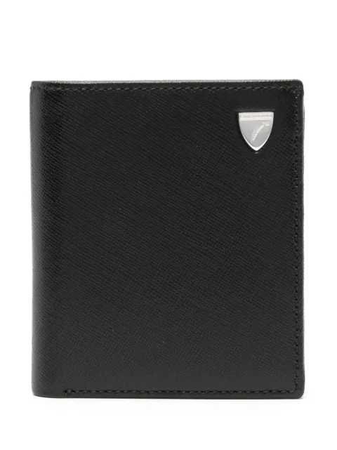Aspinal Of London logo-plaque saffiano billfold wallet